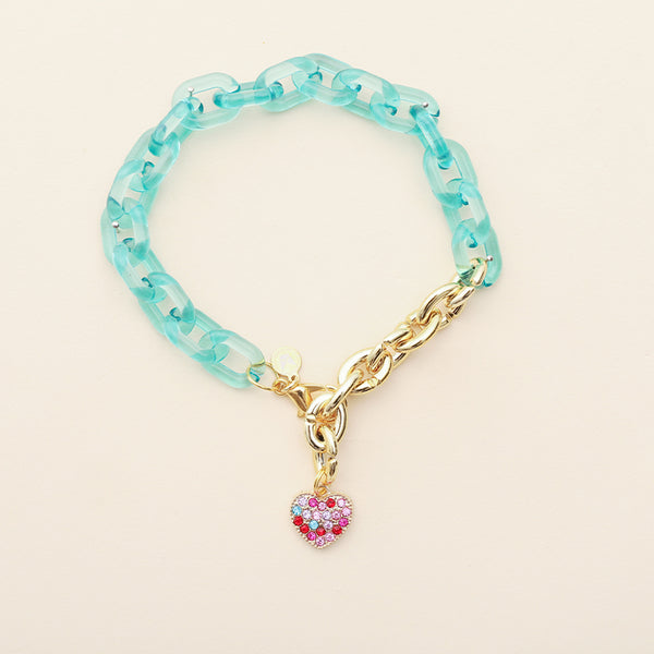 Petspotlight Adjustable  Pet Necklace with Rhinestone Heart Pendant for Party Dopamine Collection